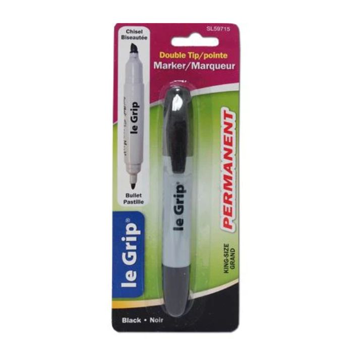 Marqueur permanent le Grip 2 pointes noir