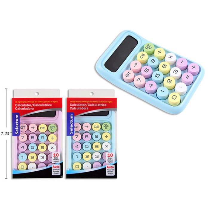 Calculatrice avec boutons ronds à pile