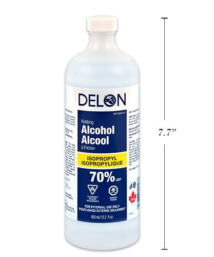 Alcool à friction 70 % 450 ml Delon