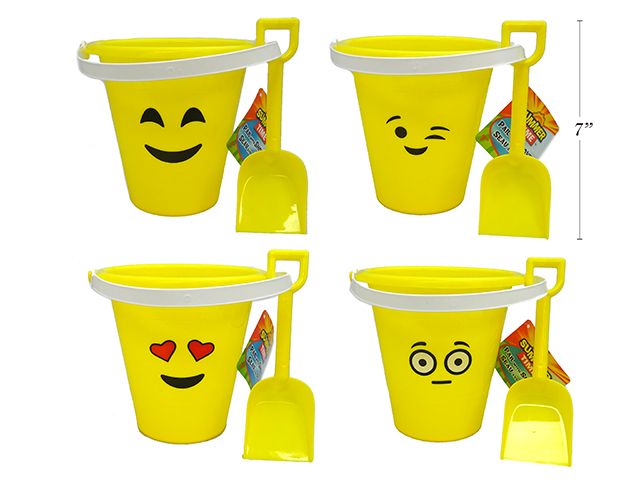 Seau et pelle pour sable 7 po bonhomme sourire