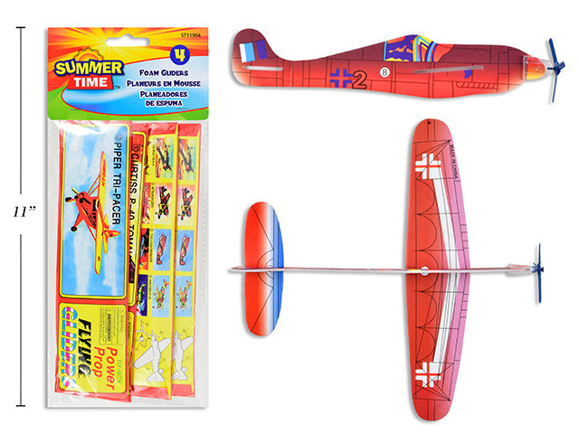 Avion planeur en mousse (paquet de 4)