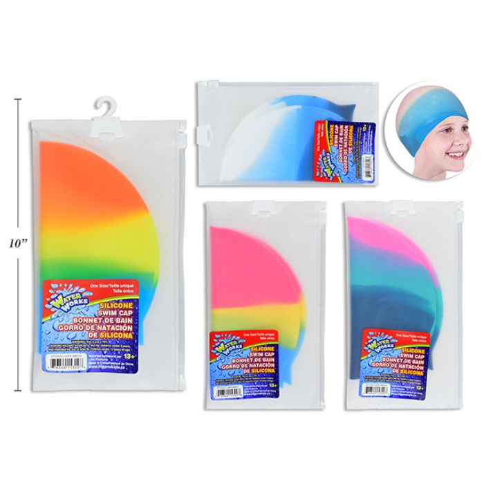 Casque de bain en silicone pour enfant 8,5 po x 7,5 po marbré