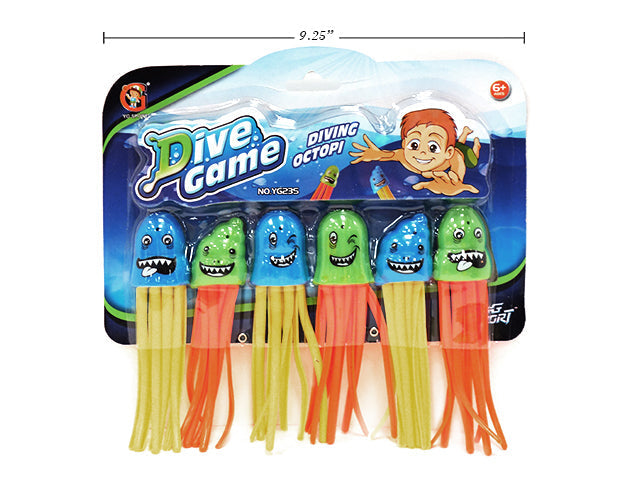 Jeu de piscine pieuvre à attraper (paquet de 6)