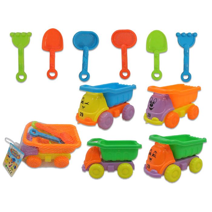 Camion et accessoires de plage (4 morceaux)