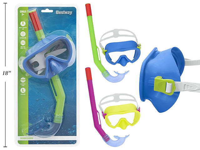 Masque de plongée avec cache-nez et tuba  pour enfant (3 ans et plus)
