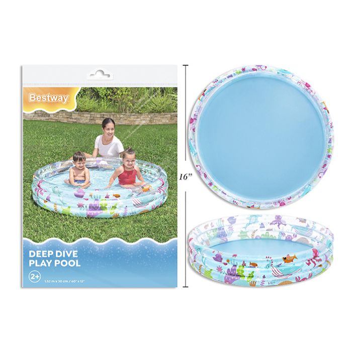 Piscine gonflable ronde 60 po x 12 po motif de poisson