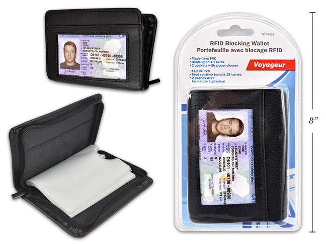 Portefeuille avec blocage RFID noir