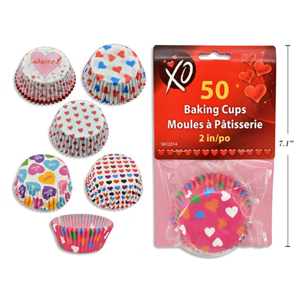 Moule à muffin 2 po en papier motif de cœurs (paquet de 50)