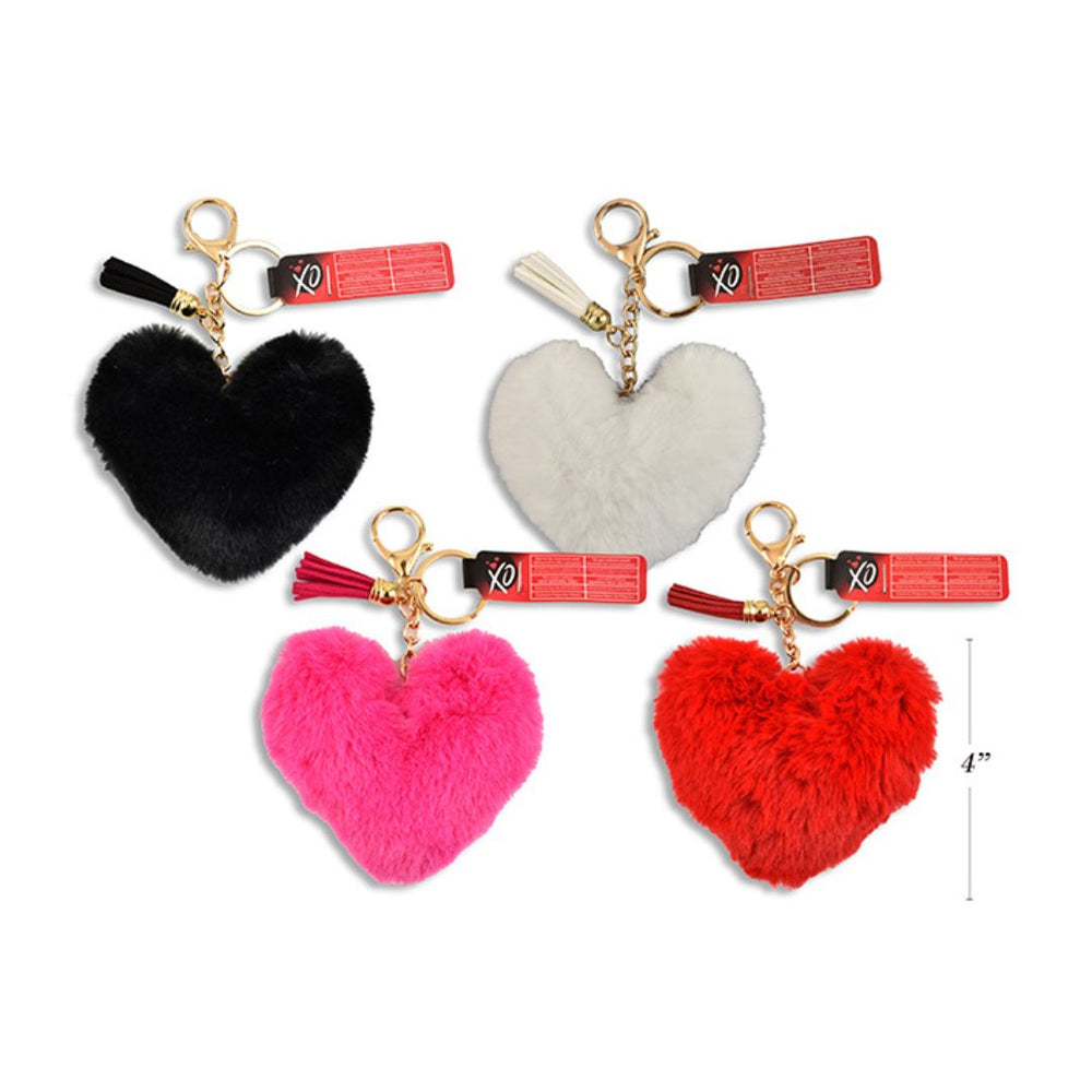 Porte-clés 4 po coeur en peluche