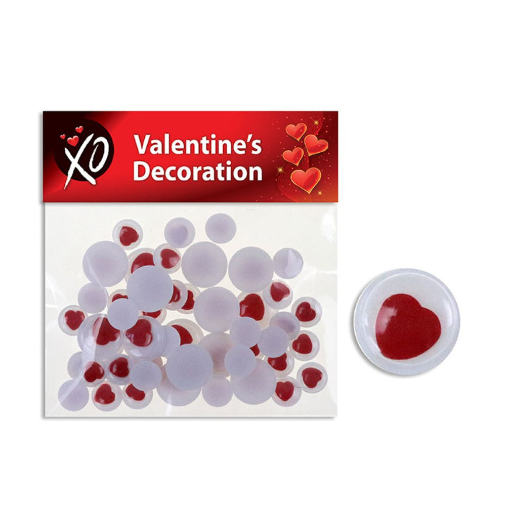 Yeux mobiles pupille en forme de cœur rouge (paquet de 50)