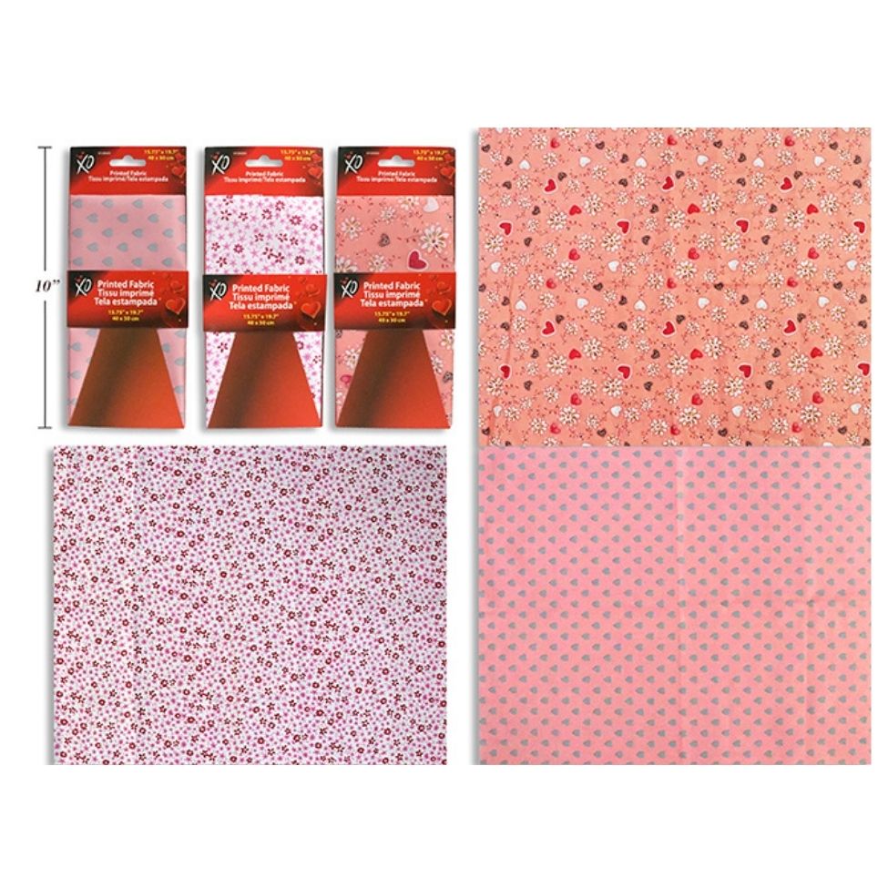 Tissu 16 po x 19 po imprimé aux motifs de la St-Valentin