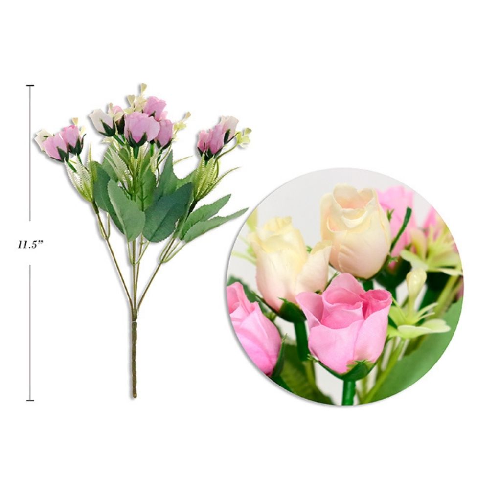 Bouquet de mini roses artificielles 11,5 po