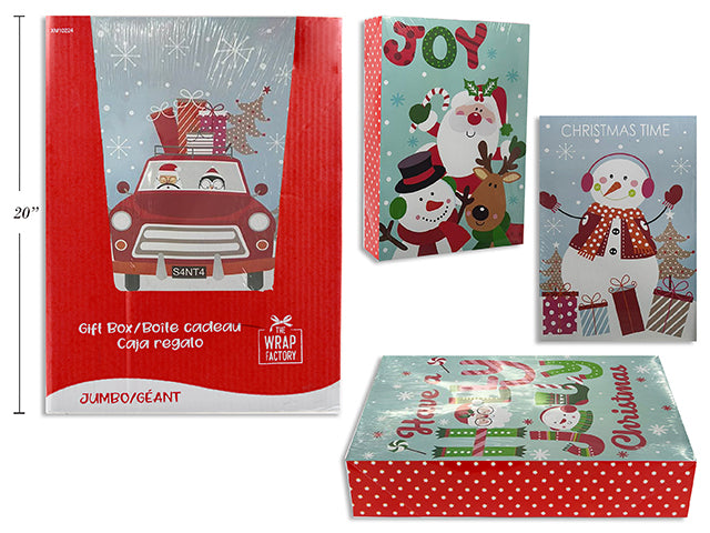 Boîte pliée pour cadeau de Noël 20 po x 14 po x 4 po