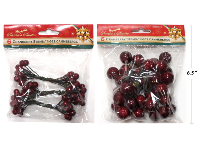 Pic de canneberges artificielles rouges (paquet de 6)