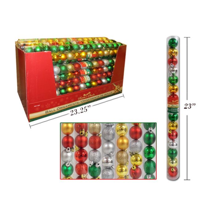 Ornement boule de Noël incassable 40 mm (boîte de 15)