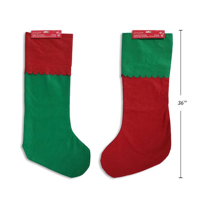Bas de Noël 35 po rouge/vert