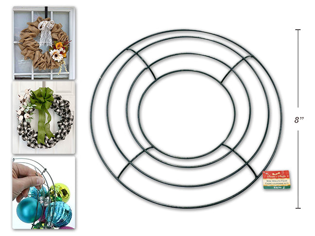 Couronne ronde en broche 8 po à décorer (paquet de 2)