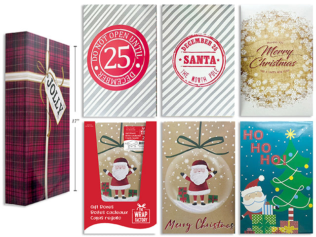 Boîte pliée pour cadeau de Noël 17 po x 11 po x 6,5 po