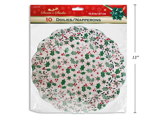 Napperon (doilie) 10,5 po (paquet de 10) motif gui