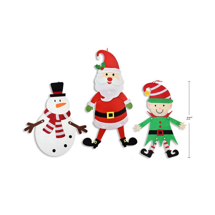Décoration à suspendre personnage de Noël en feutre 19-23 po