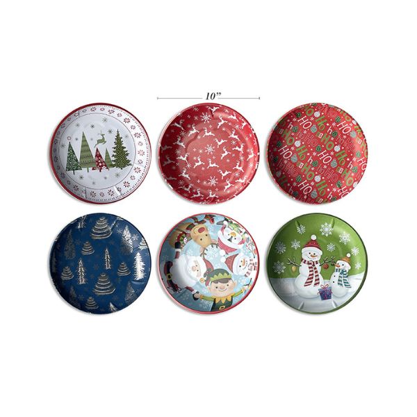 Assiette 10 po en métal de Noël
