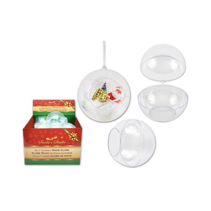 Ornement boule de Noël 8 cm en plastique à décorer