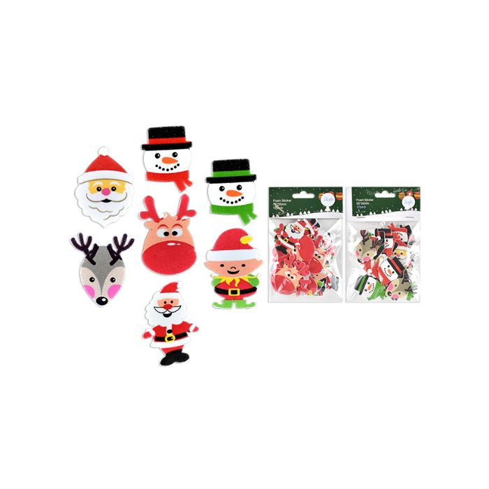 Autocollants de Noël en mousse brillant (paquet de 36)