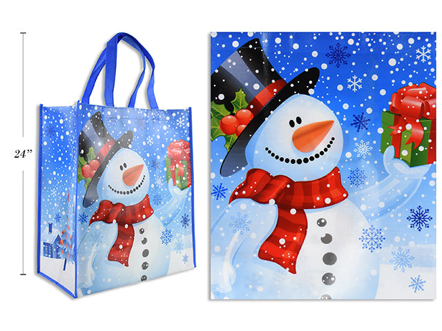 Sac cadeau réutilisable bonhomme de neige 13,75 po x 15,5 po