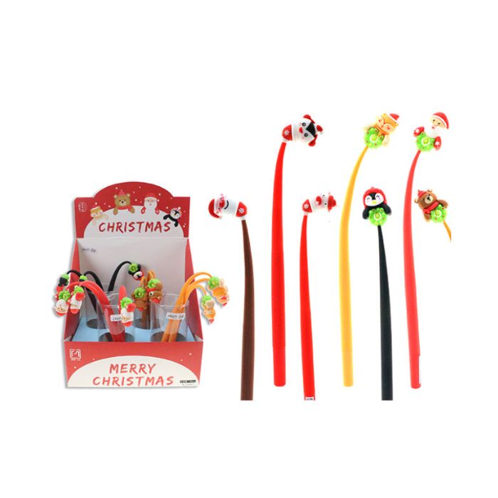 Stylo avec personnage de Noël 9 po