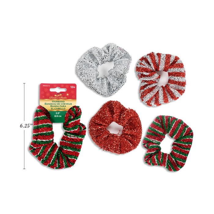 Chouchou pour cheveux motif de Noël 3,5 po