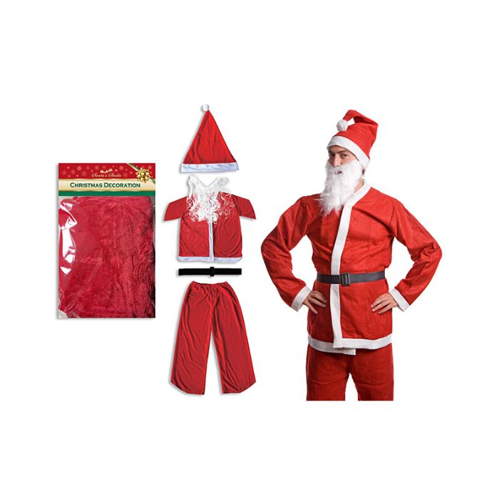 Costume de père Noël en velours 5 morceaux