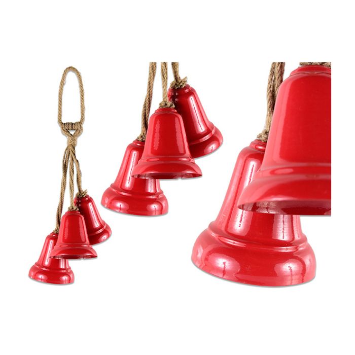 Cloche rouge à suspendre 4 po (paquet de 3)