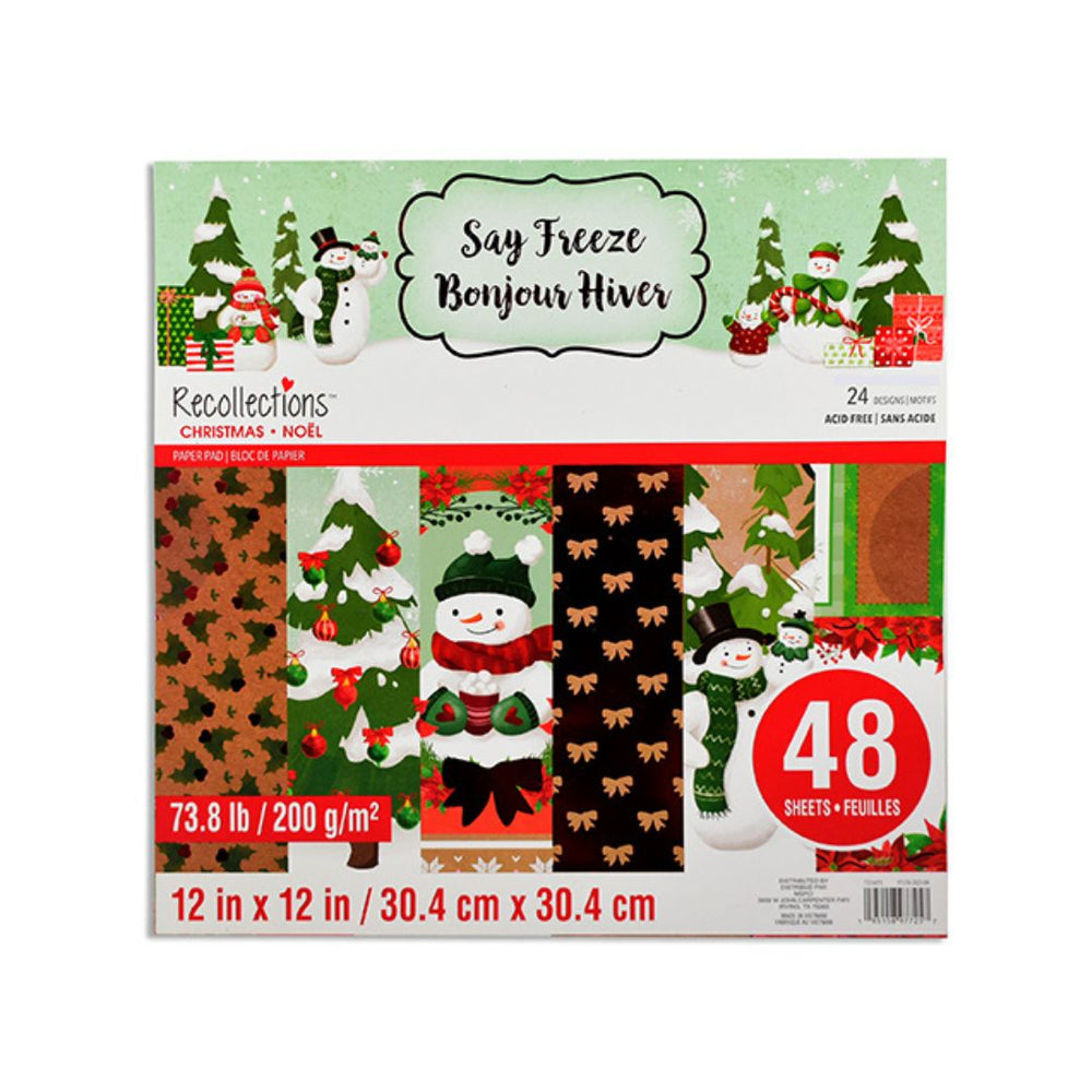 Papier 12 po x 12 po motif de Noël (48 feuilles)