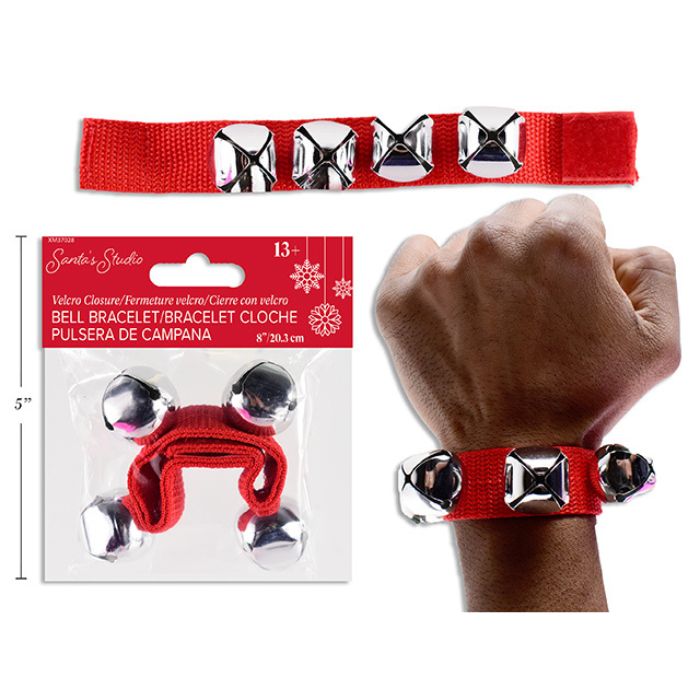 Bracelet 8 po rouge avec grelots