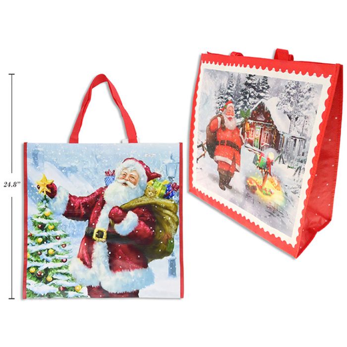 Sac cadeau réutilisable 17,7 po Père Noël