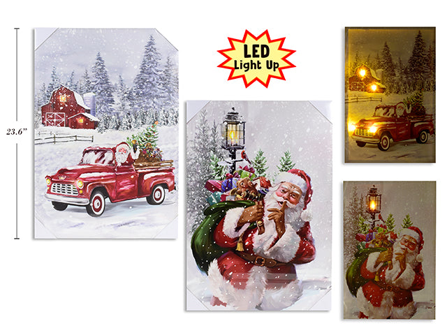 Cadre de paysage de Noël avec lumière DEL 15,75 po x 23 po