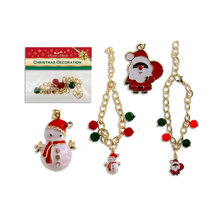 Bracelet doré avec pendentif image de Noël 5 po