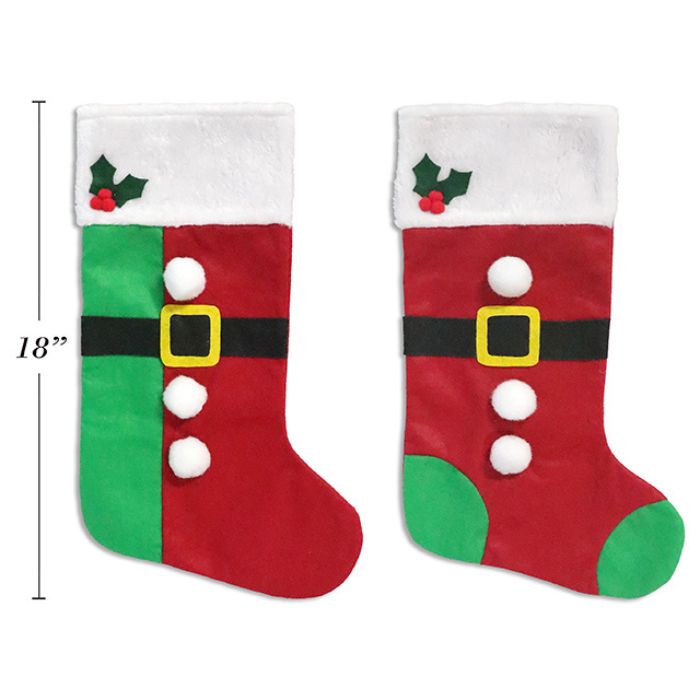 Bas de Noël 18 po habit de lutin