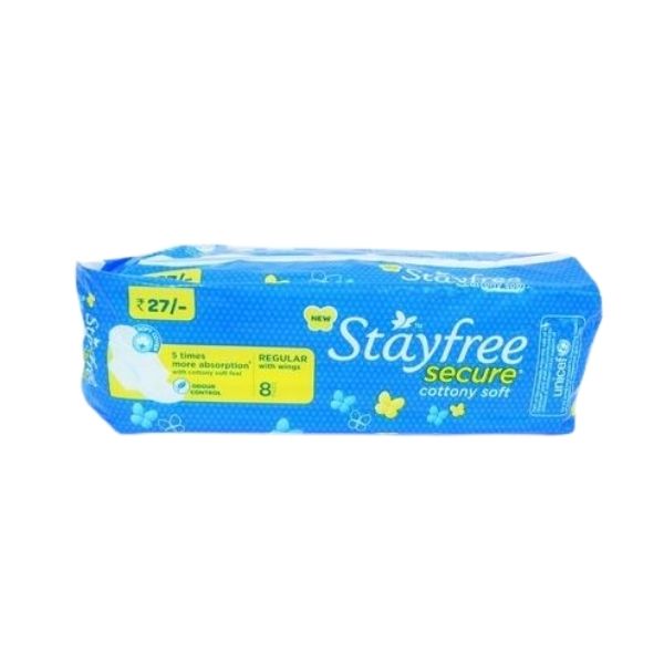 Serviette sanitaire régulière avec ailes Stayfree (paquet de 8)