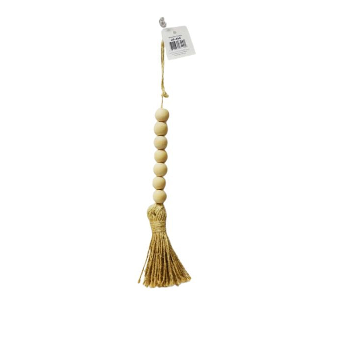 Guirlande de billes en bois naturel