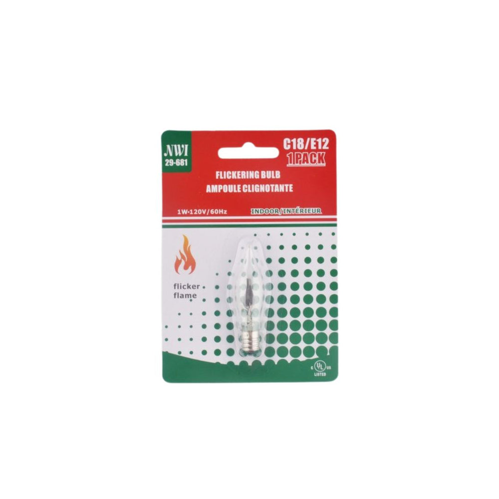Ampoule C18 flamme vacillante culot E12