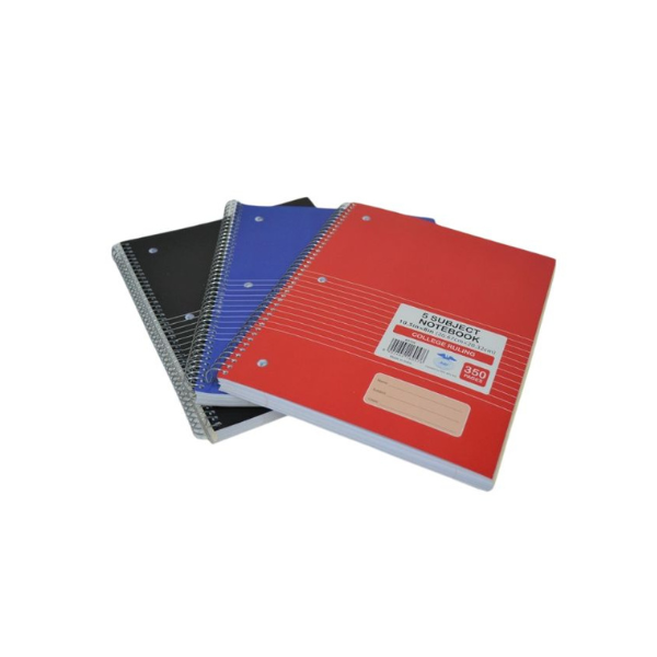 Cahier de notes spirale 8 po x 10,5 po 5 sujets 350 pages
