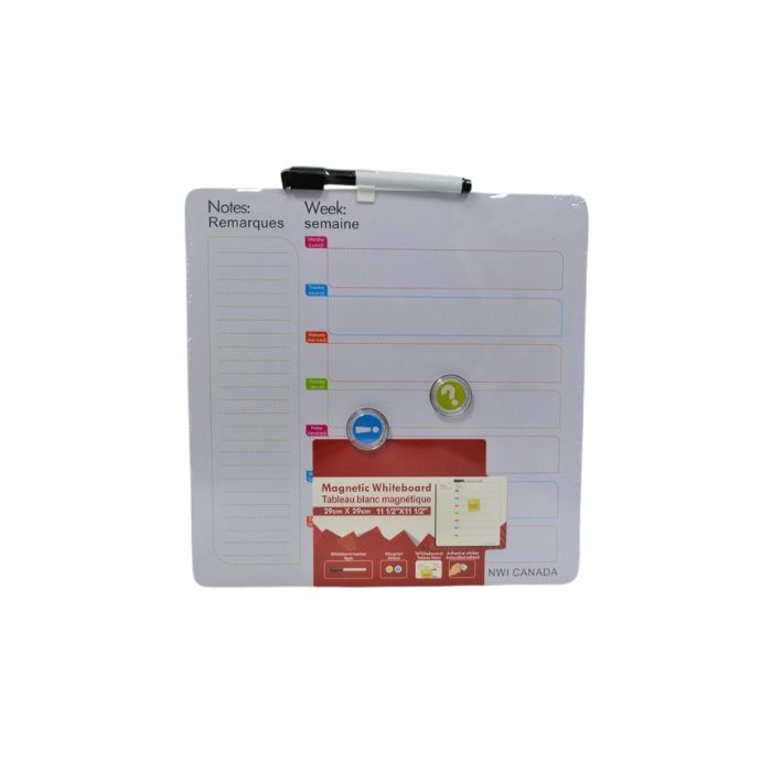 Tableau blanc magnétique 11,5 po x 11,5 po avec marqueur noir
