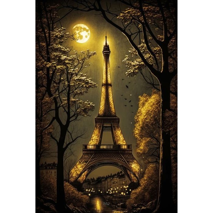Toile 27,5 po x 20 po x 1,5 po tour Eiffel