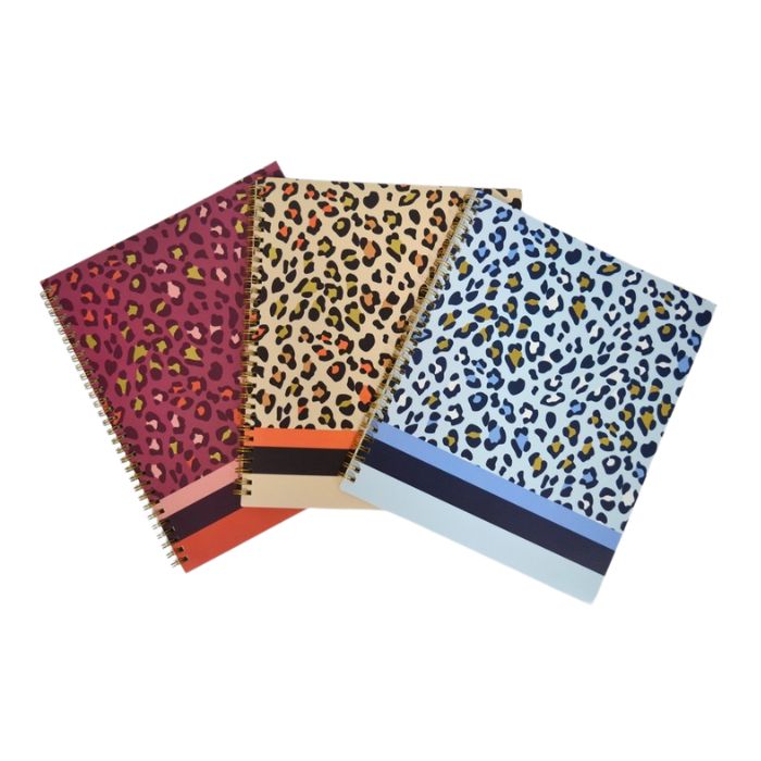 Cahier de notes 8 po x 10,5 po 160 pages (80 feuilles) Hilroy Léopard