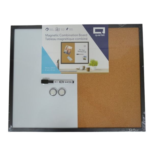 Tableau blanc magnétique et liège 16 po x 20 po