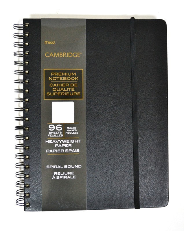 Cahier de notes 7,6 po x 10 po 192 pages (96 feuilles) noir