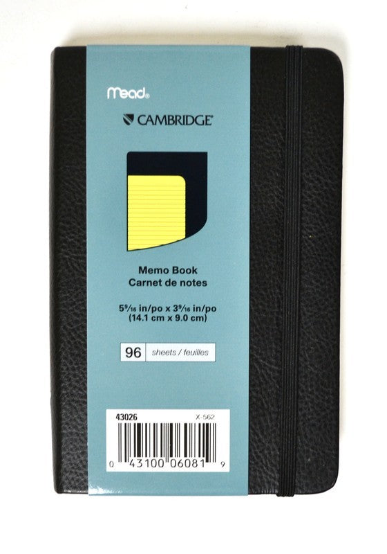 Carnet de notes 5,5 po x 3,5 po 192 pages (96 feuilles) Cambridge