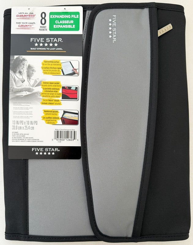 Classeur expansible à 8 pochettes 13 po x10 po Five Star