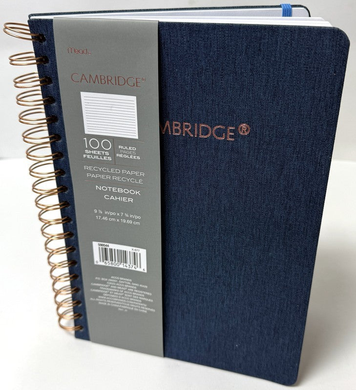 Cahier de notes 9,8 po x 7,75 po 200 pages (100 feuilles) Cambridge